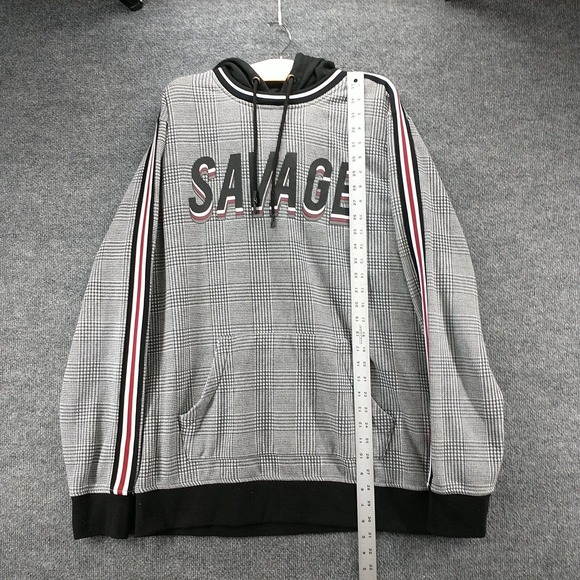 Five by Five Master Piece Men's Hoodie Multi XL Plaid Pullover Long Sleeve - Picture 11 of 13